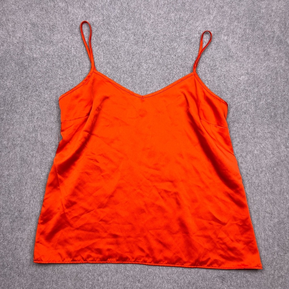 Dip Cropped Tank Top Womens Medium Red Spaghetti Strap